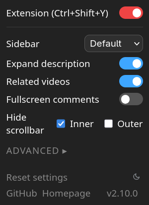 Popup in dark mode