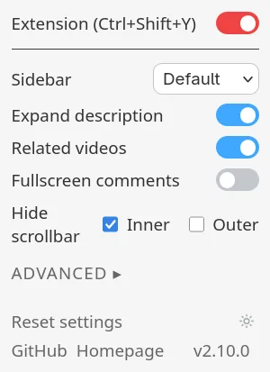 Popup in light mode